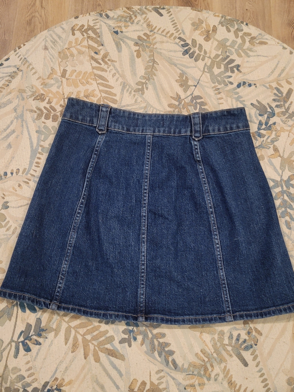 Madewell Dark Blue Button-Front Denim A-Line Skirt - Picture 3 of 6